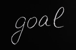 goals written on chalkboard